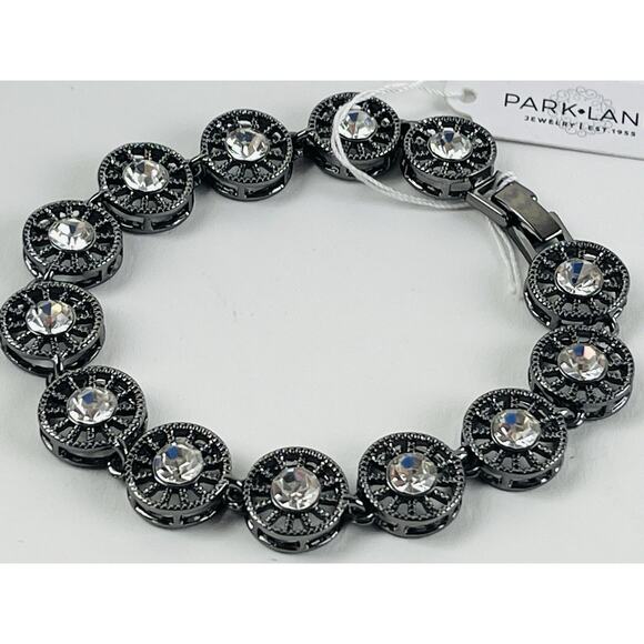 Park Lane Focus Bracelet Crystals Discs Wheels Spindles Filigree Hematite Fold O - Picture 5 of 10